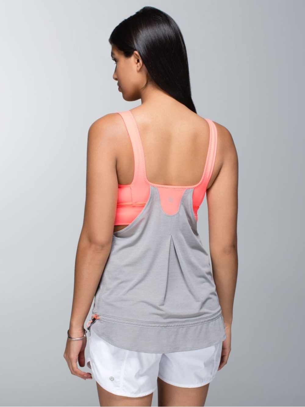lululemon athletica Tank Top in Heathered Gray with Coral Pink Accent